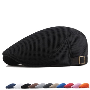 Été Hommes Femmes Casual Beret Hat New Fashion Solid Color Flat Cap Newsboy Style Hat Adjustable Breathable Mesh Caps - Product Image 2
