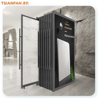 Présentoir coulissant modulaire multi-niveaux pour échantillons de carreaux, facilement accessible, pour dalles de quartz et marbre