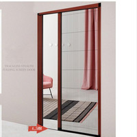 Accessoire de fenêtre en Aluminium plissé haute efficacité porte d'écran rétractable sans piste en Polyester avec écran volant