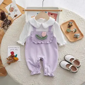 Đi bộ thoáng khí phong cách thời trang trẻ mới biết đi thiết kế jumpsuit bán buôn thương hiệu mới sinh em bé mặc