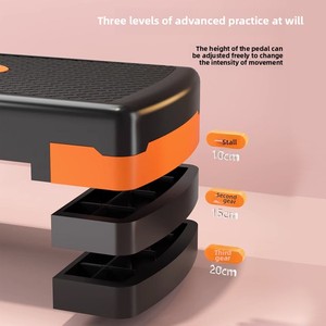 Steppeur de fitness à domicile, pédale d'exercice aérobie, planche de step rythmique, exercice aérobie avec surface antidérapante, hauteur réglable - Product Image 6