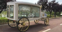 Cercueil/voiture funéraire à chevaux noir moderne, carrosse funéraire noir à chevaux George Antique Glass Coach