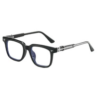 Gafas Unisex con Montura Completa Antiluz Azul en Forma de Cruz, Lentes AC, Patillas de Acetato Elegantes y Bisagras de Pasador, para Miopía, Novedad 2026
