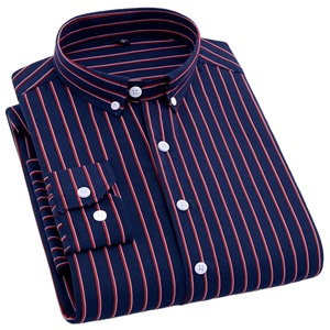 2022 Cute <strong>Peached</strong> Stripe Printed Men's Long Sleeve Check Print Casual <strong>Shirts</strong> - Product Image 1