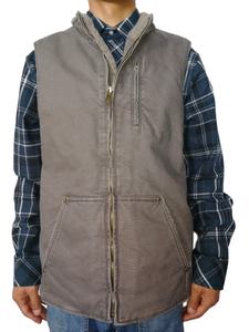 OEM-ropa de trabajo de alta resistencia, tela de lona de pato, <span class=keywords><strong>chaleco</strong></span> de trabajo <span class=keywords><strong>vaquero</strong></span> forrado de Sherpa - Product Image 2