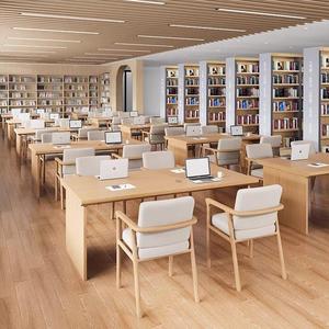 Library Reading <b>Table</b> And Chair Combination New Zealand <b>Pine</b> Minimalist Design Office Space Durable Freestanding 1 Layer - Product Image 1