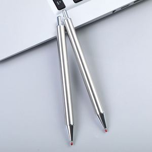 Brushed Stainless Steel Click Gel Ink <b>Pen</b>, Minimalist Slim Metal Retractable Signing <b>Pen</b> Custom Logo for Office Hotel Corporate - Product Image 3
