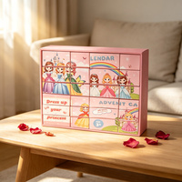 Calendrier de l'Avent Princesse Personnalisé 24 Jours – Coffret Cadeau en Carton pour Enfants – Édition Spéciale Fêtes