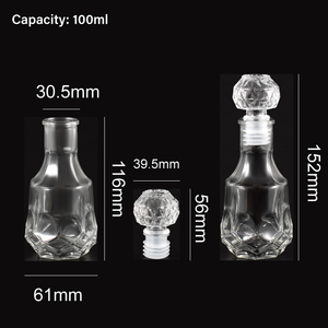 Venta de fábrica <span class=keywords><strong>Barato</strong></span> Buena 100mL Mini Decantador de <span class=keywords><strong>whisky</strong></span> de vidrio Botella de vino de vidrio hermético con tapón de vidrio - Product Image 6