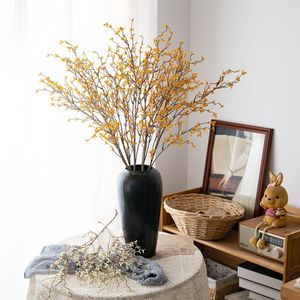 ดอกฟรีเซียประดิษฐ์ สีขาวนมและสีเหลือง พลาสติกเหมือนจริง ตกแต่งงานแต่งงาน สไตล์อินส์ งานฝีมือข้ามพรมแดน - Product Image 1