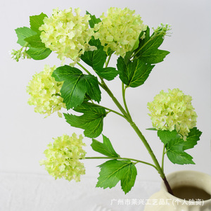 Fleur d'hortensia artificielle Laixing en soie verte à longue tige pour décoration de mariage et de maison, style moderne - Product Image 2