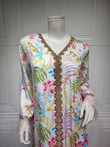 A-101 Nouveau modèle Abaya musulmane pour femme en polyester respirant, style <span class=keywords><strong>turc</strong></span> <span class=keywords><strong>traditionnel</strong></span>, grande taille, avec fourrure, prêt à porter - Product Image 3