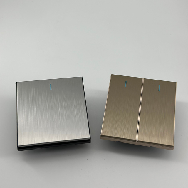 High Quality Elegant Style Stainless Steel Panel One Gang Two Gang Switch for Home Office