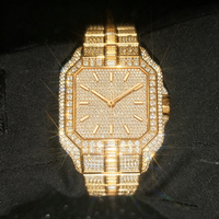 Montres pour hommes en moissanite testée au 100% par un testeur de diamants, montres mécaniques automatiques de luxe serties de pierres, avec boîte et certificat GRA