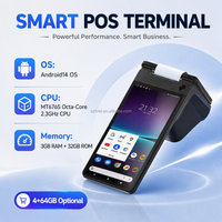 Terminal de point de vente portable tout-en-un avec imprimante de reçus 80 mm, système de paiement sans contact, lecteur NFC, BT, WiFi, 4G pour pharmacie