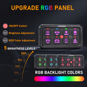 Panel de Interruptores de 8 Canales con Control por Aplicación, Retroiluminación RGB, Resistente al Agua IP65, Caja de Control Inalámbrica para Camioneta, Automóvil, Barco, UTV, ATV - Product Image 4