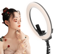 AFI R219 Selfie Circular Power Bank Led Ring Light dengan Stativ Trepied Stand Penyangga Ponsel untuk Makeup