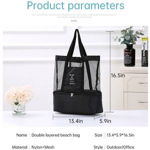 Nueva Bolsa de Playa Plegable de Malla, Bolsa de Almacenamiento para Viajes, Bolsa de Almacenamiento para Exteriores con Asa - Product Image 3
