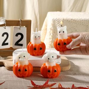 Bougie créative en forme de citrouille, chat ou chien pour Halloween, en cire de soja mélangée, durée de combustion de 4 à 6 heures, article cadeau festif - Product Image 2