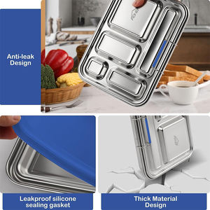 กล่องข้าวสแตนเลสเกรดอาหาร ปลอดสาร BPA ยี่ห้อ Aohea กล่องเก็บอาหารแบบพับได้ กล่องเบนโตะพับได้ - Product Image 2