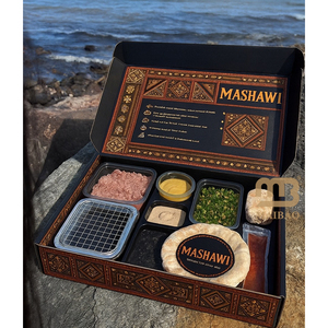 Arabic Restaurant Outdoor Skewers Barbecue Paper Box With Built in BBQ Grills Charcoal Compartment <b>Set</b> Kebabs Roast Packaging - Product Image 1