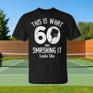 T-shirt Pickleball pour 60e anniversaire, unisexe, à manches courtes, col rond, pour adultes, sports et jeux, impression sérigraphique - Product Image 3