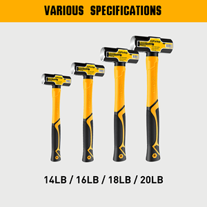 Marteau octogonal forgé en acier robuste GSFixtop avec manche en TPR, marteau de démolition avec grande tête octogonale de 14/16/18/20 lb, OEM - Product Image 1