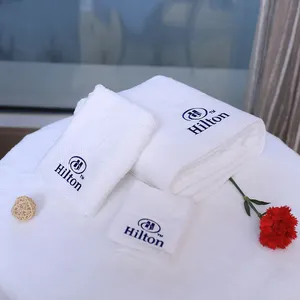 3 set di asciugamani da bagno di lusso per hotel 100% cotone set di 3 asciugamani da bagno bianchi sfusi