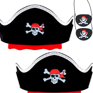 Maschera Nera in Feltro Morbido e Resistente per <span class=keywords><strong>Capitano</strong></span> con Un Occhio, per Feste a Tema Natale e Halloween, Benda per Occhio da Pirata - Product Image 6