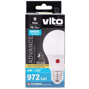 Bombilla LED Vito E27 9W 6400K Luz Fría con Sensor Crepuscular - Product Image 3