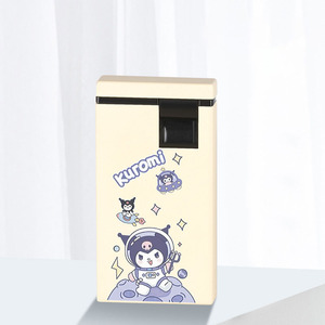 Flabox doble fuego llama azul encendedor de cigarrillos a prueba de viento antorcha gas butano Hello Kitty Kuromi diseño Metal viene caja de regalo - Product Image 3
