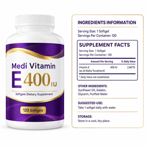 Vitamine E Naturelle Pure en Gros 400UI – Complément Antioxydant Sans Gluten pour Adultes – Gélules Souples pour Soutenir l'Immunité et la Santé de la Peau - Product Image 6