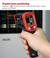 Termometer Inframerah Portabel TA601C Layar Warna Tampilan Digital Frekuensi Transmisi Dapat Disesuaikan 1 PC Daya Baterai