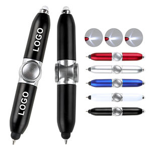 Stylo Bille Rotatif Multifonction 3-en-1 en Plastique Personnalisé avec Logo Imprimé, Mini LED Anti-Stress et Stylet Intégré - Product Image 3