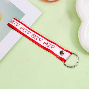 Llavero de Moda OEM Barato con Correa de Tela Reciclada Impresa para Bolsos - Product Image 2