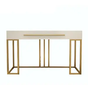 Modern Wall Side Table Mdf Material Desktop Metal Legs Console Table With Drawer