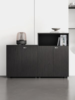 Armoire basse à double porte minimaliste moderne en MDF Black Warrior avec serrure à code pour le rangement de dossiers à l'école ou au bureau