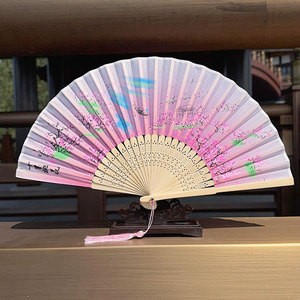 Éventail pliant artisanal <span class=keywords><strong>en</strong></span> <span class=keywords><strong>bambou</strong></span> avec logo personnalisé, écologique, à baleines <span class=keywords><strong>en</strong></span> bois, pour la décoration intérieure et les événements de mariage et de fête - Product Image 5