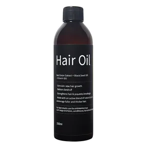 Private Label Red Onion Extract Black Seed 0il Vitamin B5 Hair Oil Anti Hair Loss Repairing Nourishing Hair Care Set