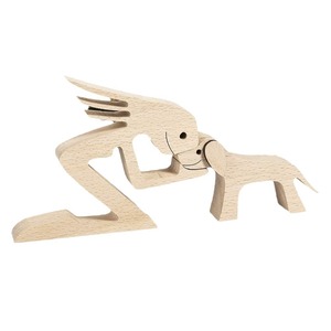 Ensemble de figurines de chiots en bois, style nordique, ornement créatif, décoration extérieure multi-pièces, cadeau de Noël, style 1 2 3 4 5 6 - Product Image 2