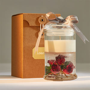 <span class=keywords><strong>Bougie</strong></span> parfumée en cire de soja à base de fleurs séchées de luxe, vente en gros, coffret de bougies parfumées de Noël - Product Image 2