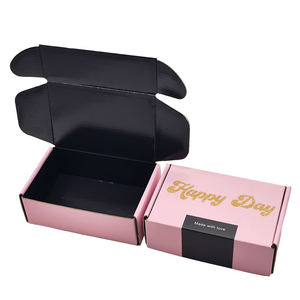 Impression personnalisée Glod Glitter Bijoux Soins de la peau Paquets en papier Envoi de <span class=keywords><strong>colis</strong></span> postal Boîtes d'expédition de cadeaux pour l'emballage - Product Image 2