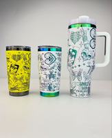 Tasse à bière en métal plaqué miroir vert de 20oz avec logo personnalisé tasse de voyage à café isolée sous vide en acier inoxydable