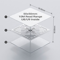 IP65 UHF RFID Etiket 50x50mm U8/U9 Uzun Menzilli 10M Yapışkanlı Depo Raf Takip Etiketi Yazdırılabilir Akıllı Etiket Rulosu