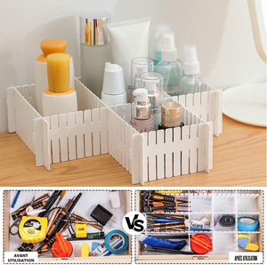 4PACK Plastic <b>Drawer</b> Dividers Adjustable-Heavy Duty <b>Drawer</b> <b>Organizers</b> for Socks Underwear, Home Kitchen Household Storage - Product Image 4