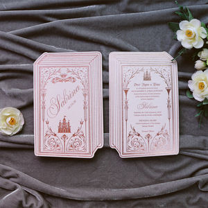Cartes d'invitation de <span class=keywords><strong>mariage</strong></span> personnalisées en forme de livre en velours avec un design de château pour les mariages et les fêtes d'anniversaire, <span class=keywords><strong>papeterie</strong></span> - Product Image 3