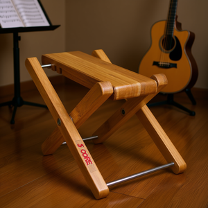 Repose-pieds pliable en bois pour guitare, réglable en hauteur, support portable en acier durable pour guitare classique - Product Image 2