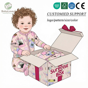 Macacão de Bambu Babylovey para Crianças 230 GSM, Pijamas para Meninas, Roupa de Dormir Unissex para Bebês, Bodysuits para Crianças com Zíper Duplo YKK - Product Image 1