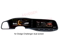 Autoradio Android à double écran GPS Lecteur CD TV pour Dodge Challenger/Hellcat 2015-2023 12,3" + 10,9" Montage sur tableau de bord 4+64 Go