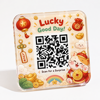 Letrero de Código QR Acrílico Ecológico Impermeable con Logotipo Impreso Personalizado para Cafetería, Restaurante, Tienda, Mostrador, Decoración de Escritorio, Exhibición